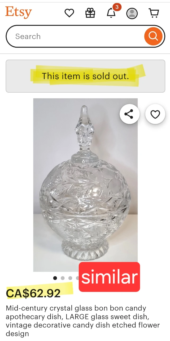 Crystal Glass Candy Dish with Lid - photo 4