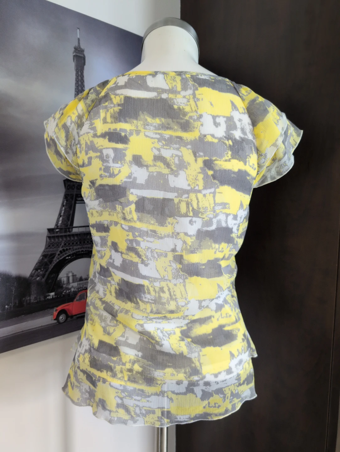 Women's Yellow and Grey Abstract Print Blouse - photo 4