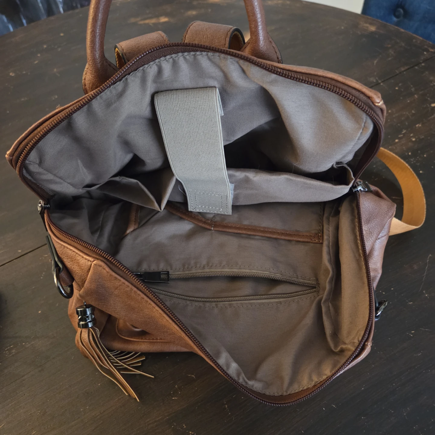 Brown Vegan Leather Backpack Purse - photo 3