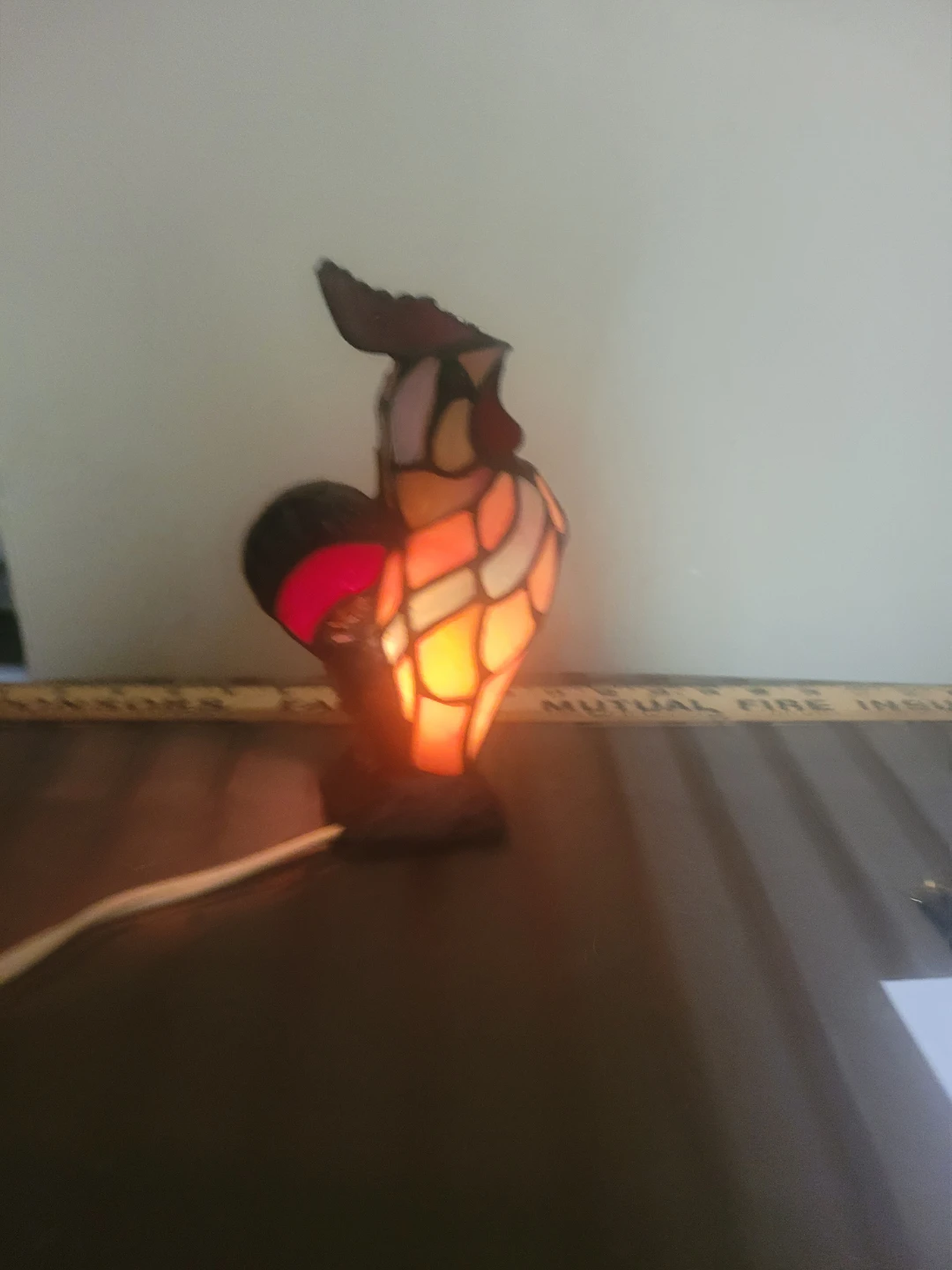 Stained Glass electric nigth Rooster table Lamp