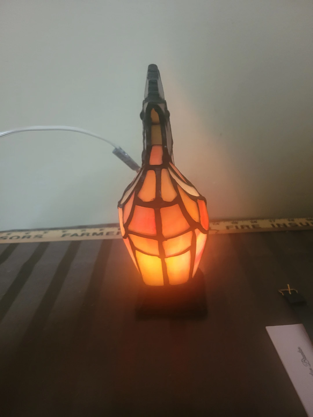 Stained Glass electric nigth Rooster table Lamp - photo 3