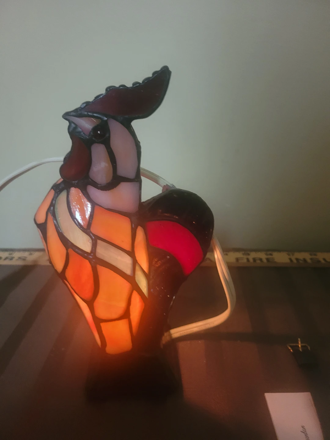 Stained Glass electric nigth Rooster table Lamp - photo 4