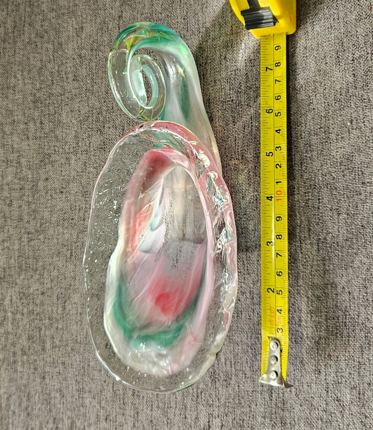 Hand-Blown Glass Candy Dish with Swirl Handle - photo 4