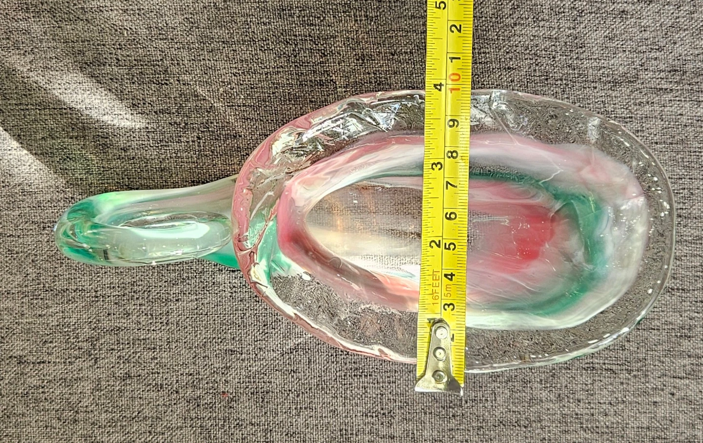 Hand-Blown Glass Candy Dish with Swirl Handle - photo 5