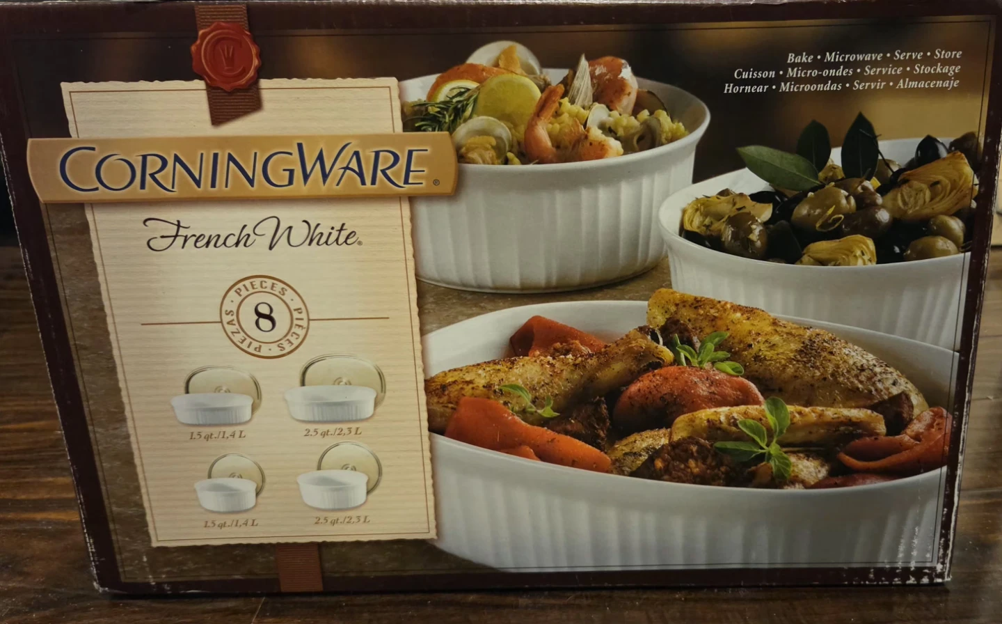 CorningWare French White 8-Piece Bakeware Set