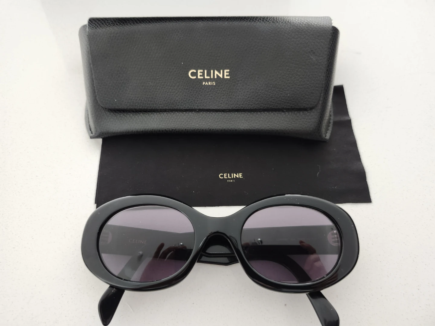 Celine Black Oval Sunglasses with Case
