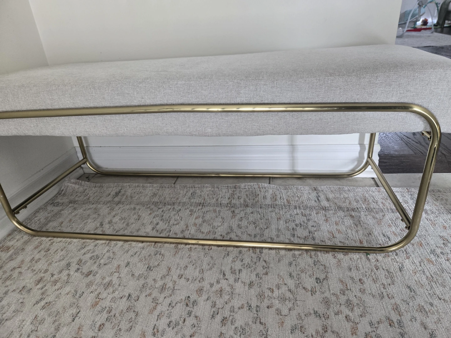 Bench with Gold Frame and Decorative Mirror - photo 4