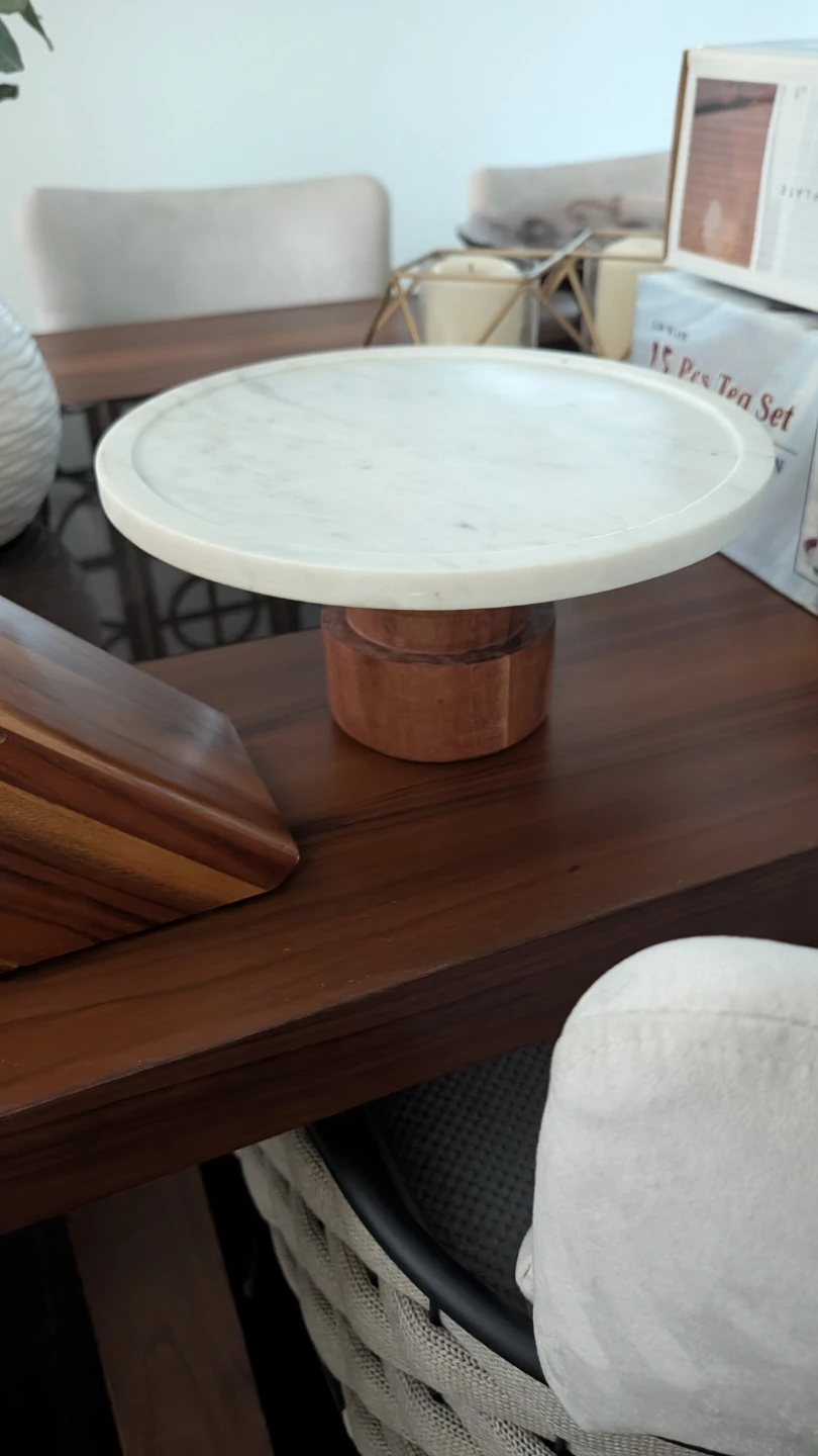 Marble and Wood Cake Stand - photo 2
