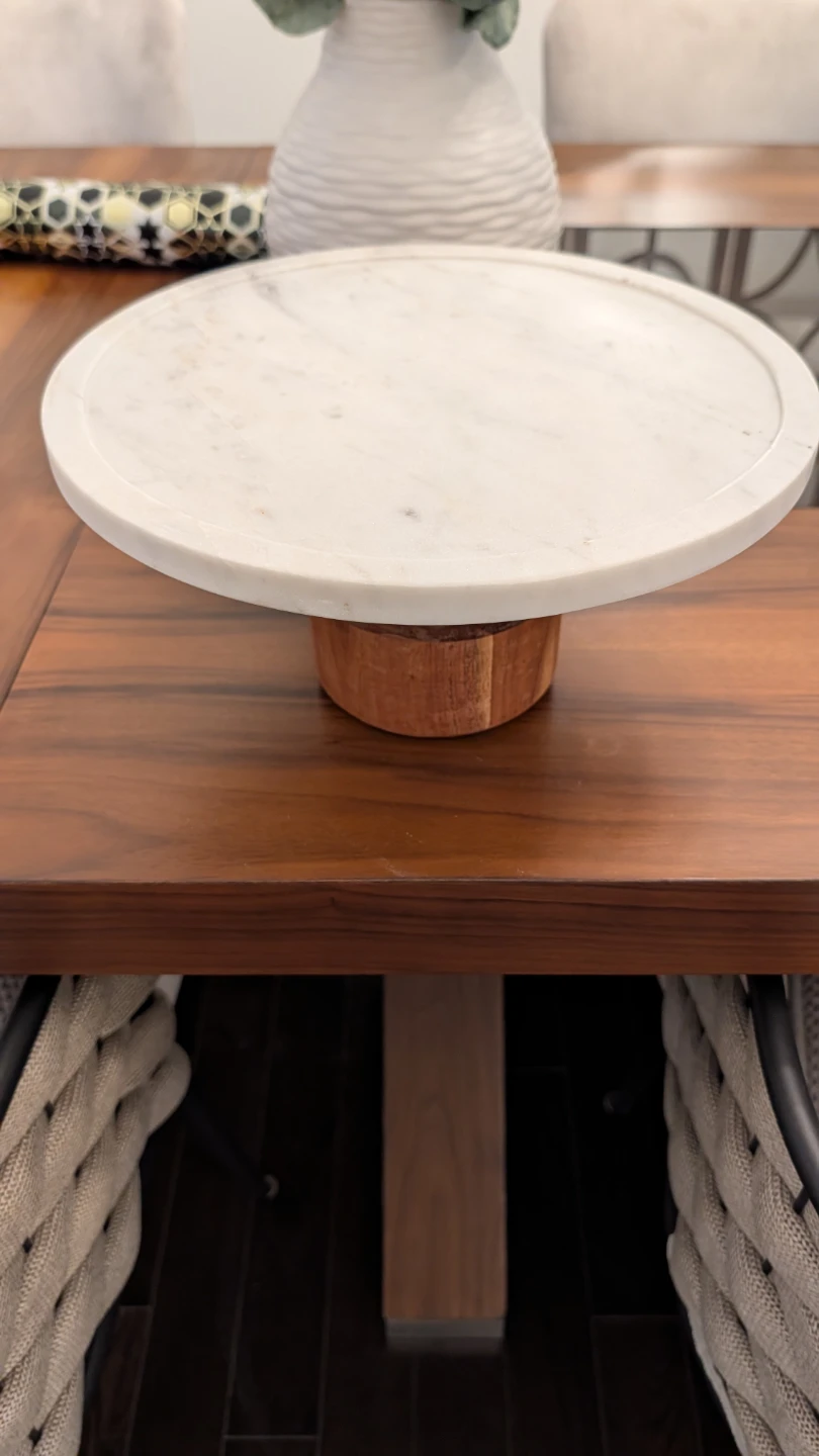 Marble and Wood Cake Stand - photo 3