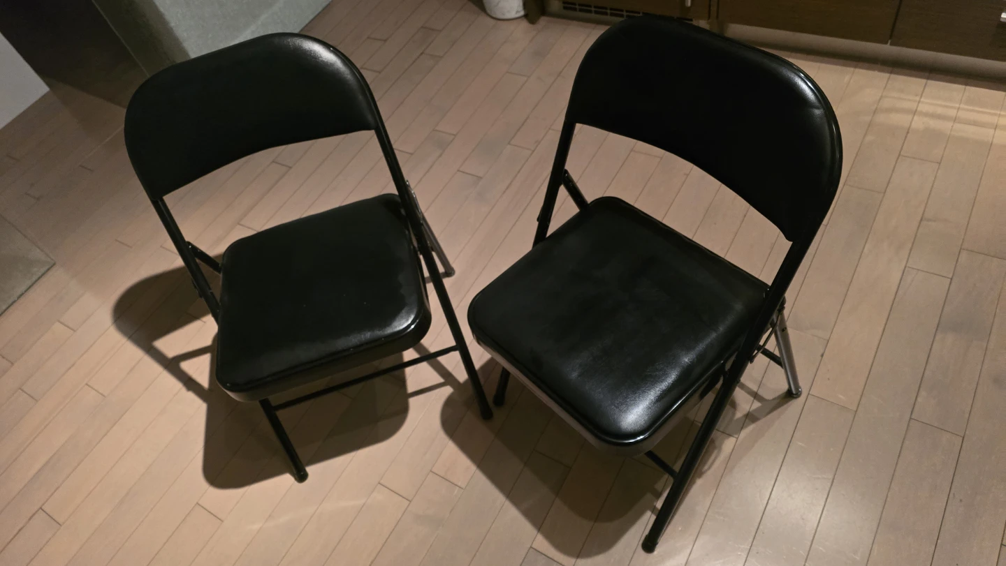 Set of 2 Black Folding Chairs