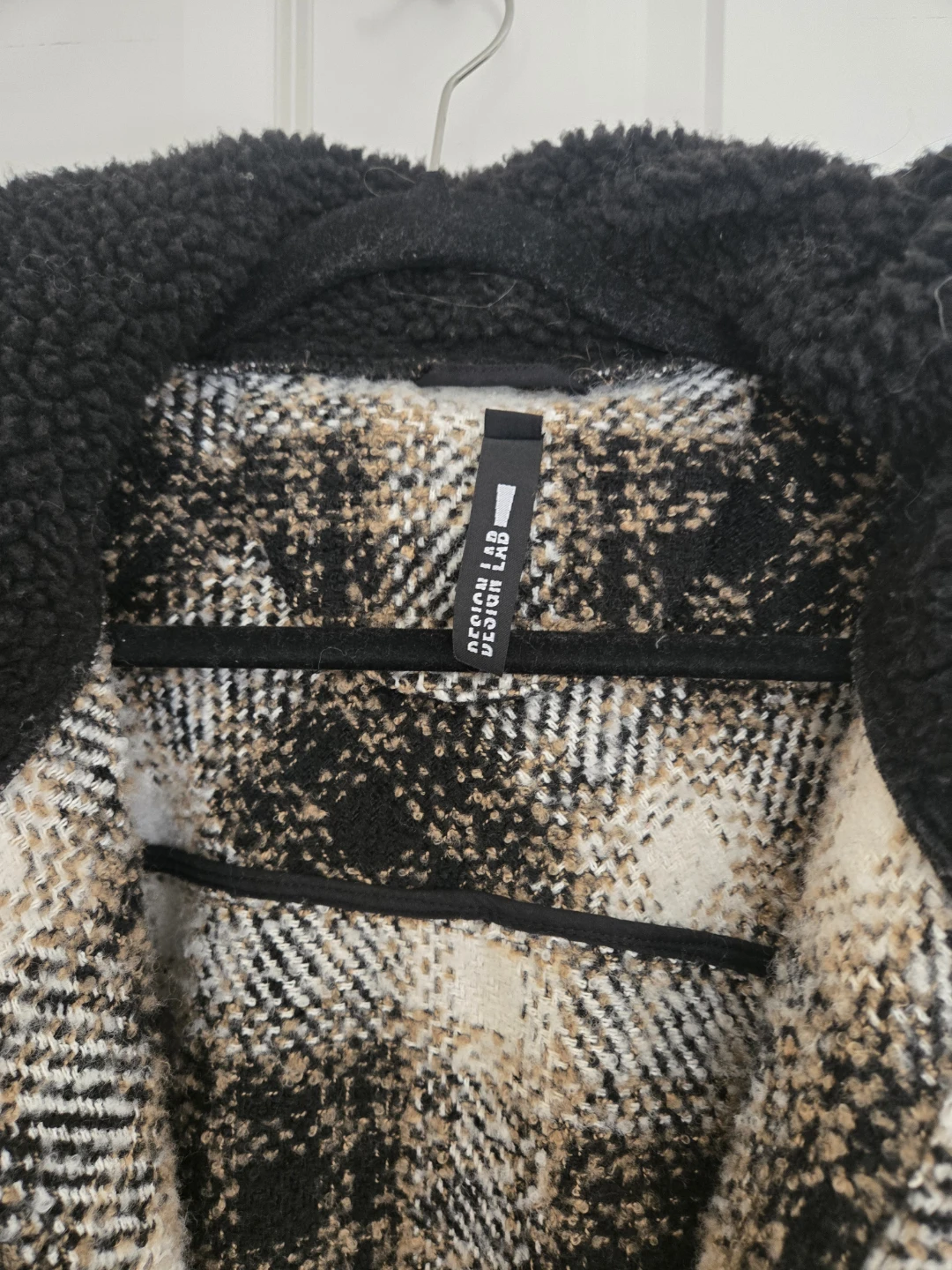 DESIGN LAB plaid hooded jacket with sherpa trim - photo 4