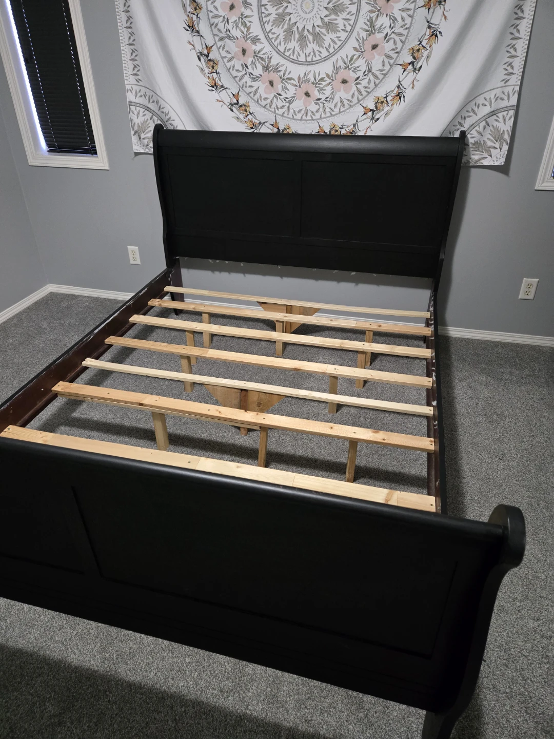 Black Sleigh Bed Frame