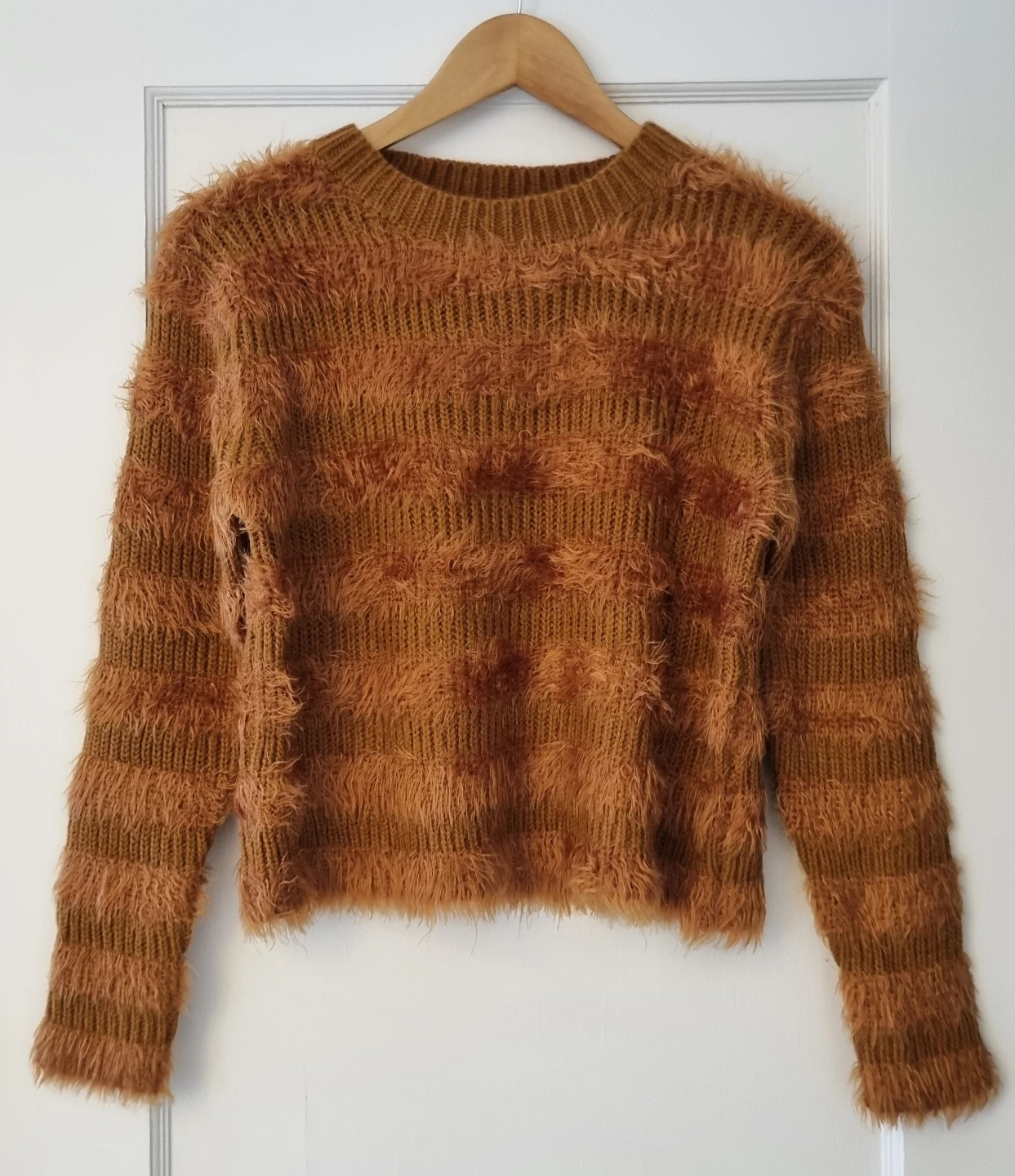 Women's Soft Fuzzy Striped Sweater