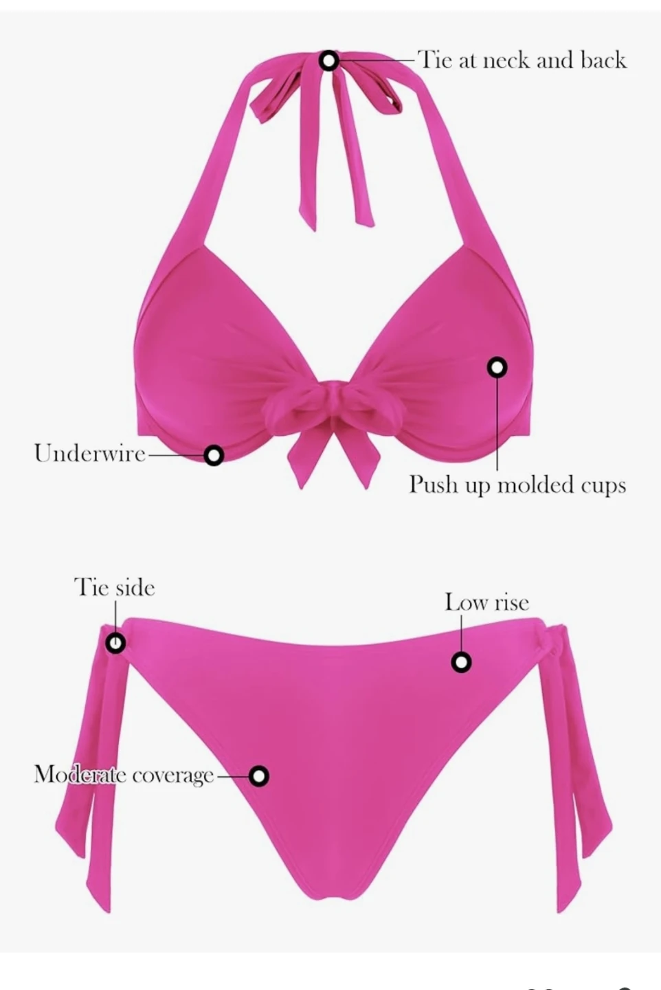 Brand New Knot Front Underwire Push Up Bikini Swimsuits - photo 5