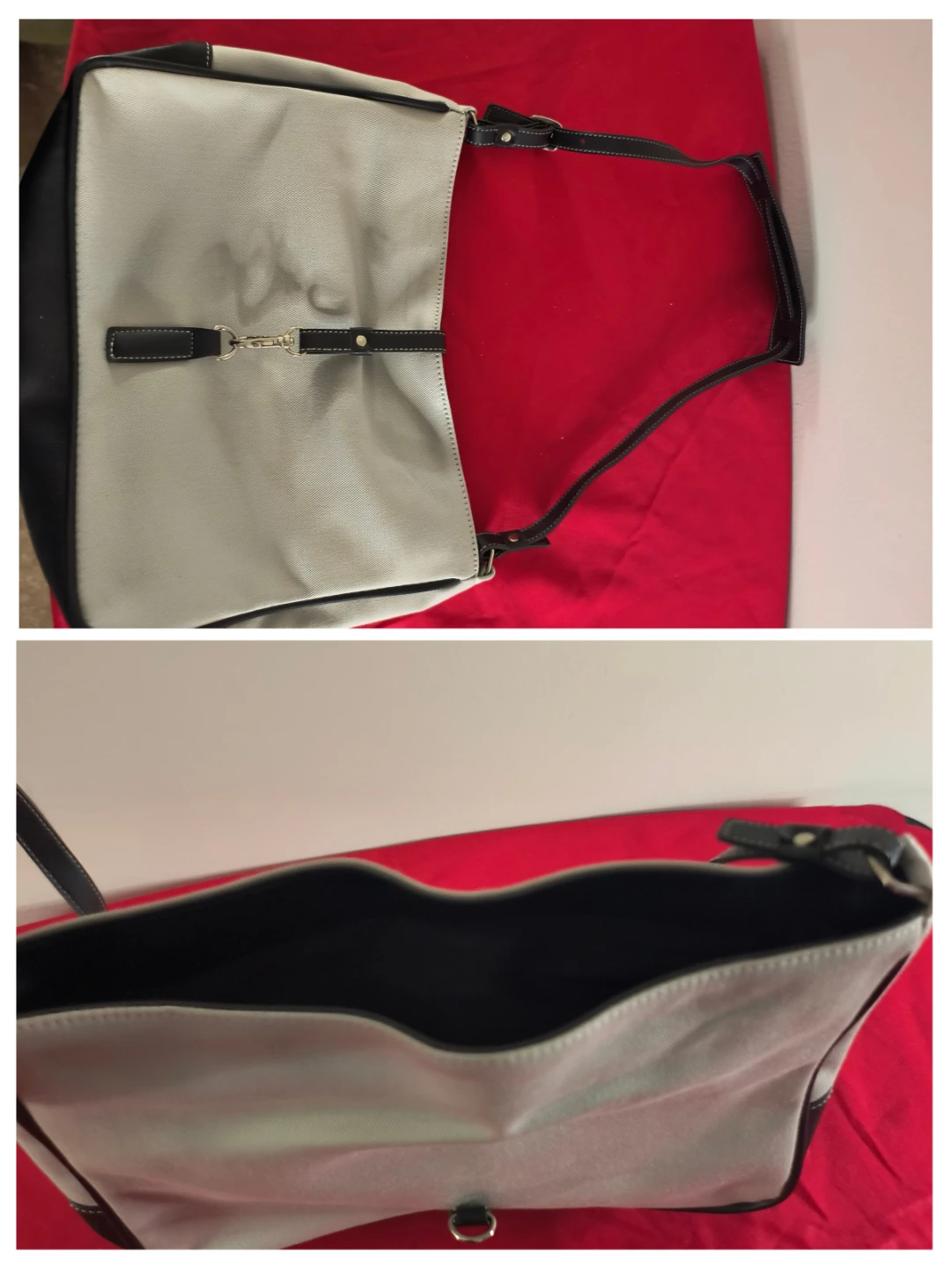 Grey and Black Shoulder Bag