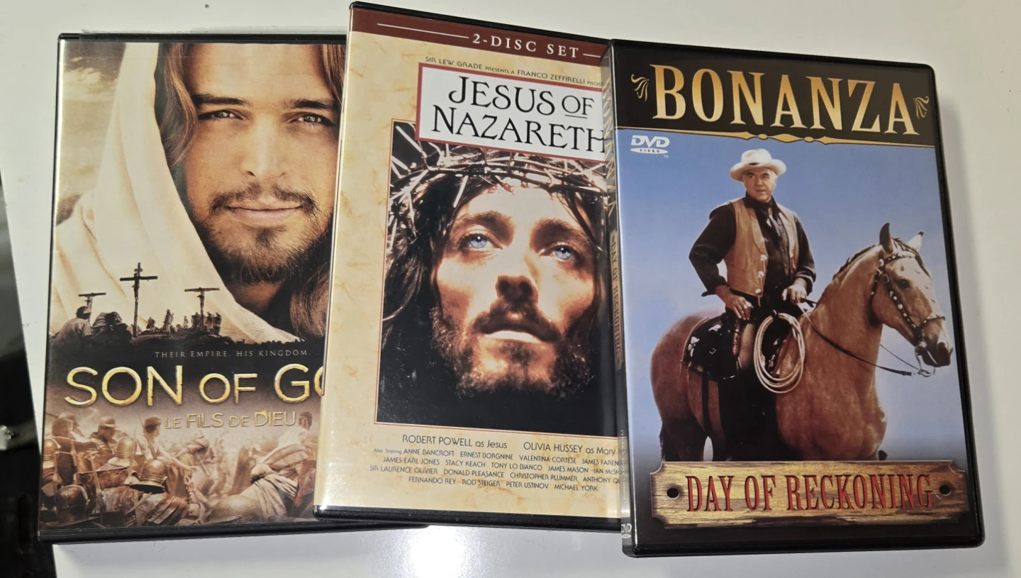 Son of God, Jesus of Nazareth & Bonanza Day of Reckoning DVDs