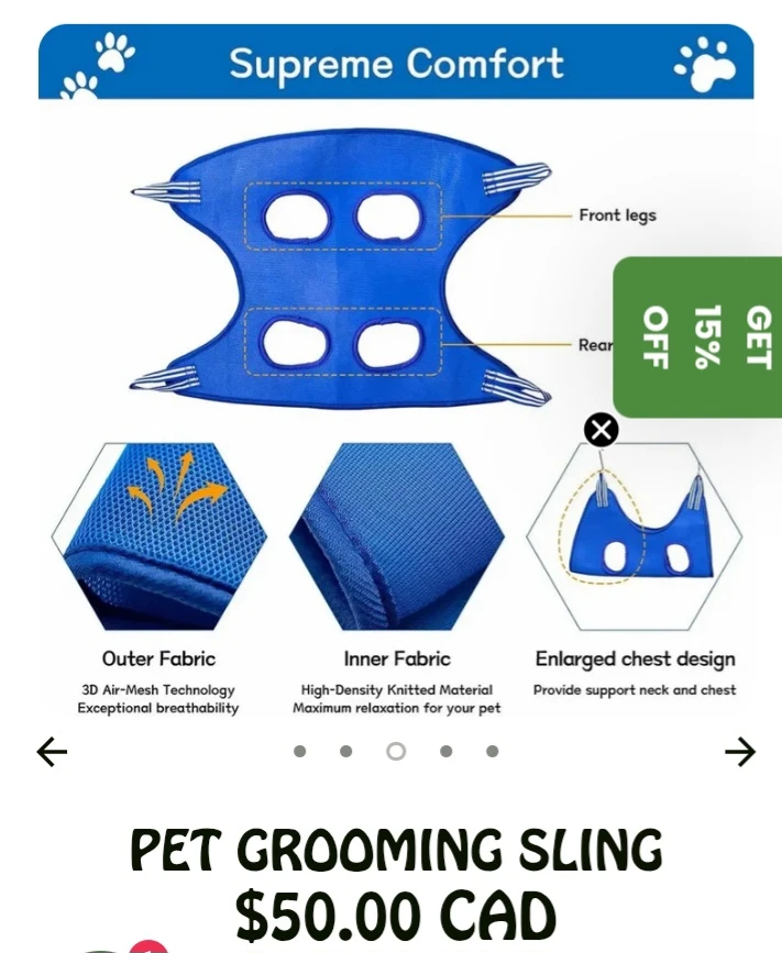 NEW!   Blue Pet Grooming Sling Hammock for Dogs 🧡 - photo 2