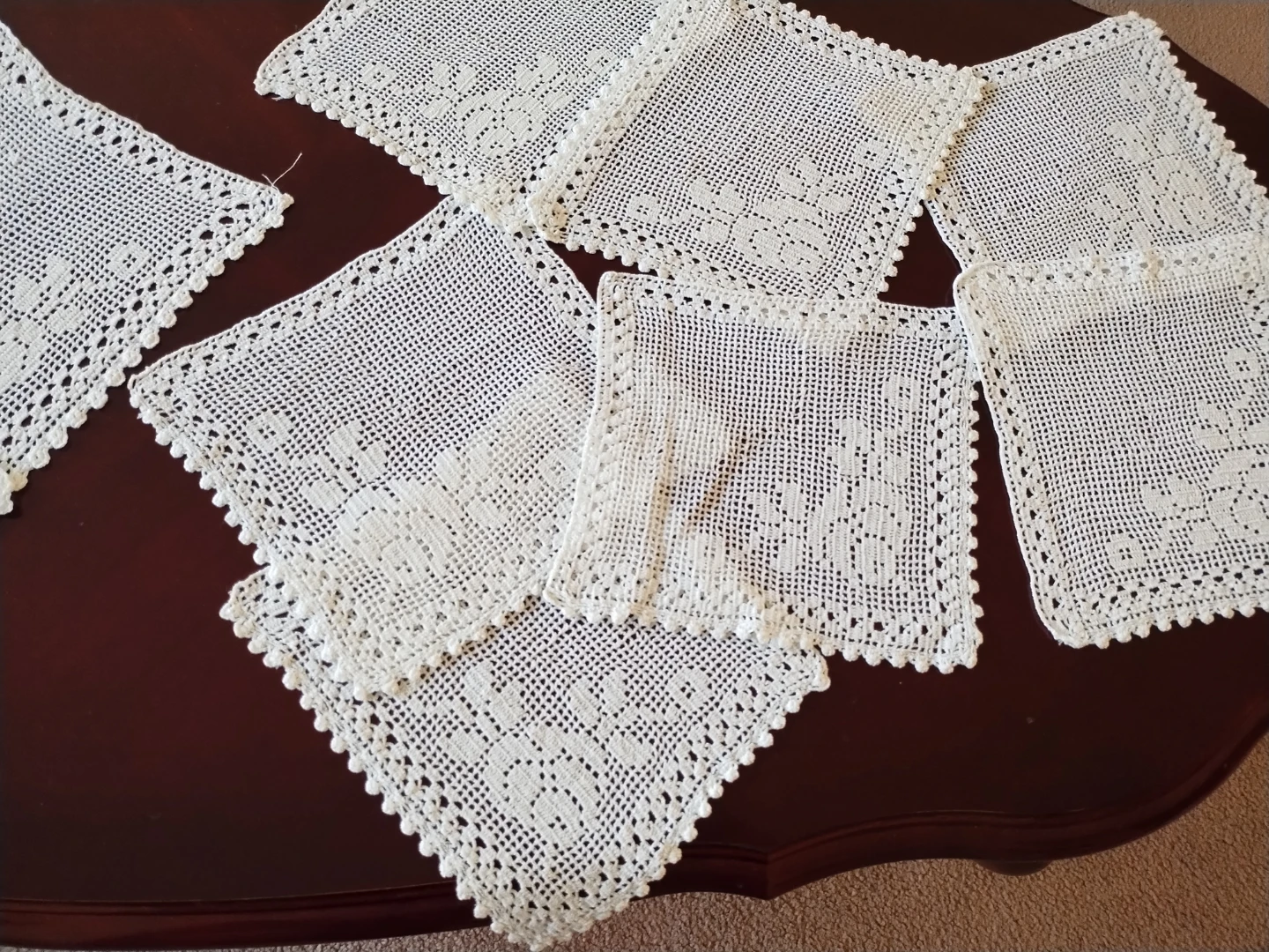 Handmade 12 White Crocheted Doilies - photo 4