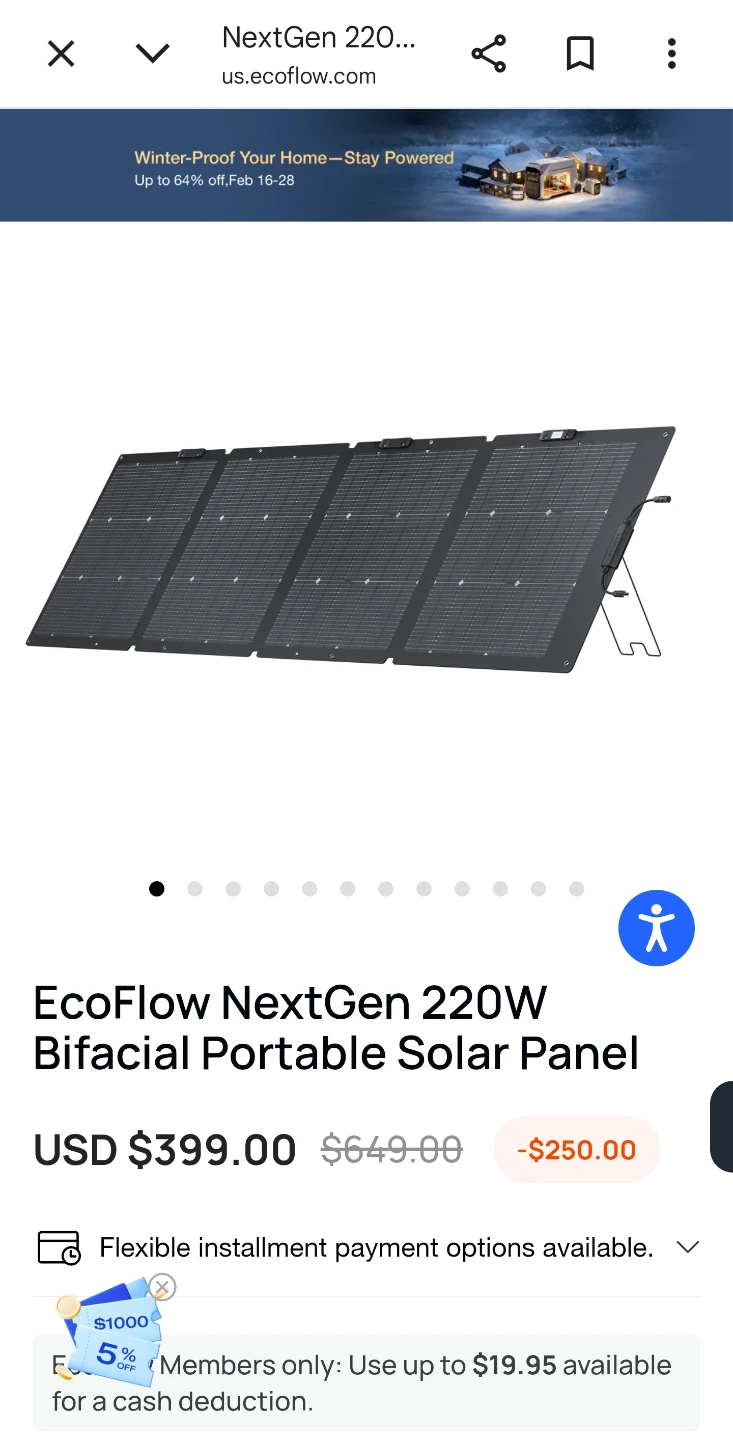 EcoFlow DELTA 3 Plus + Smart Extra Battery + 2×220W Panels - photo 3