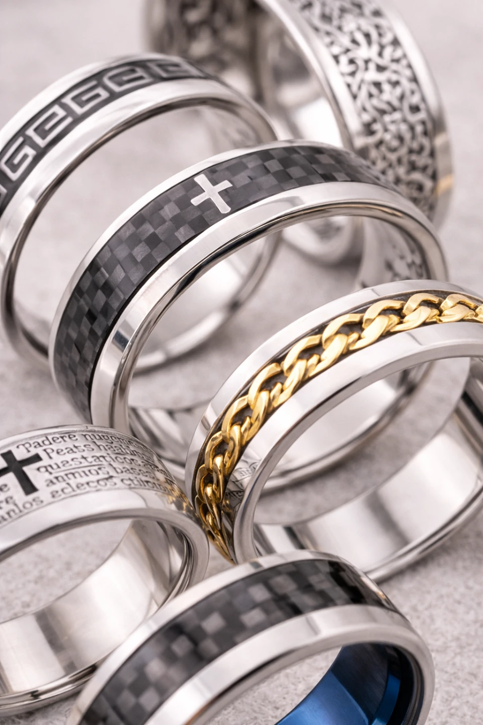 Men's Stainless Steel Rings - Multiple Designs - photo 4