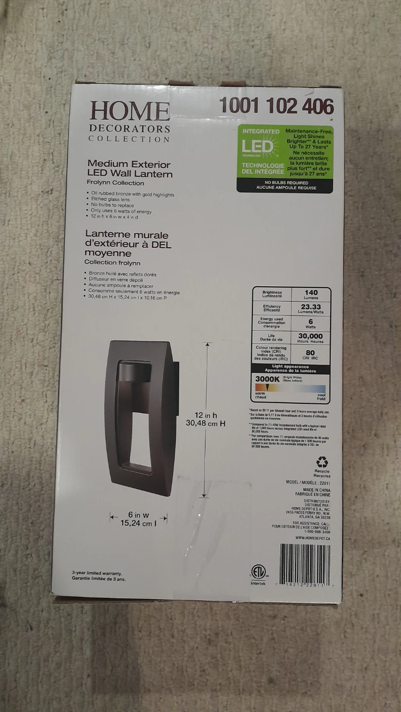 Home Decorators Collection Frolynn LED Outdoor Wall Lantern - photo 3