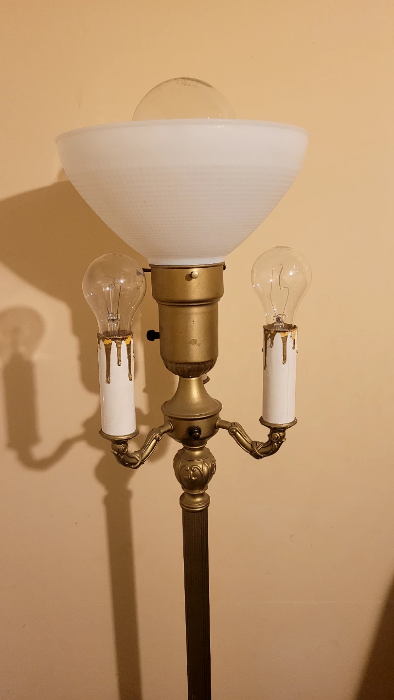 Vintage Brass & Marble Torchiere Lamp - photo 5
