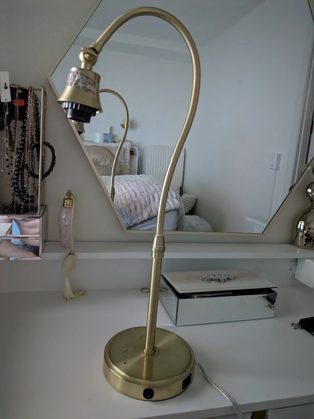 Brass Gooseneck Desk Lamp with USB Port - photo 5