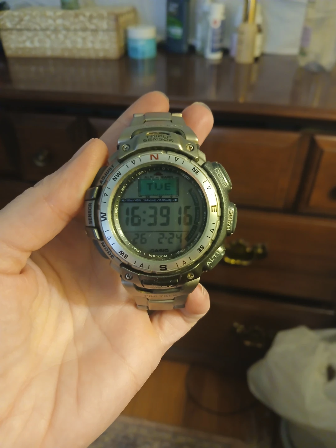 Vintage Casio Pro Trek Triple Sensor Watch