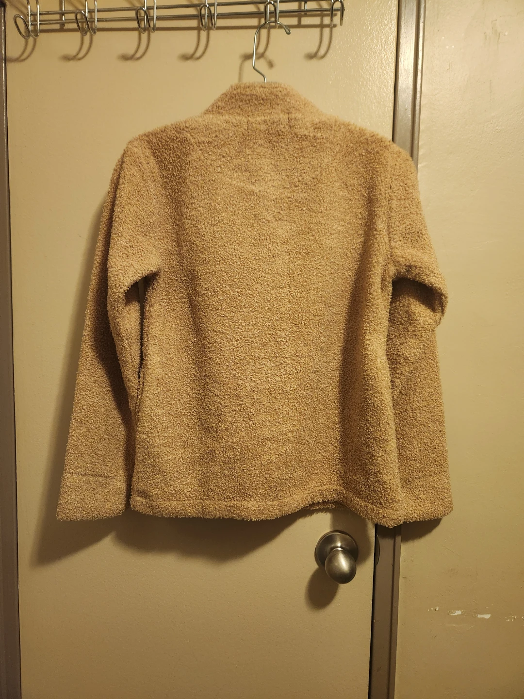 Khushiya Women's Brown Fuzzy Cardigan with Pearl Buttons - photo 4