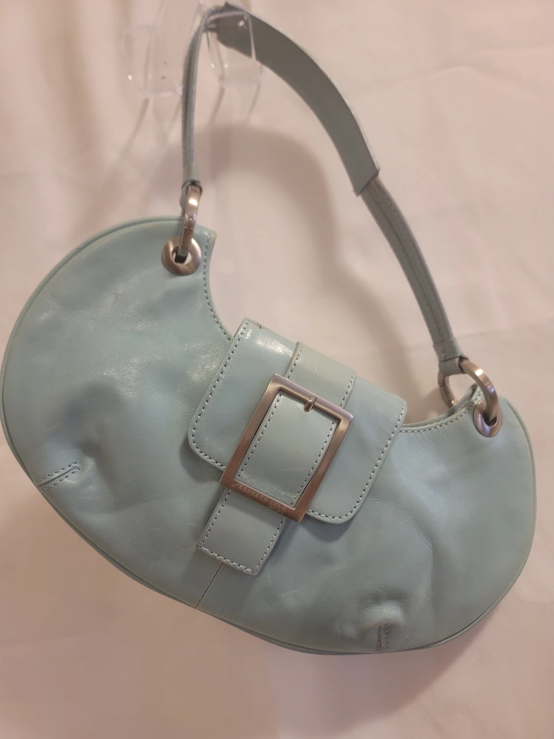 Kenneth Cole Light Blue Leather Shoulder Bag