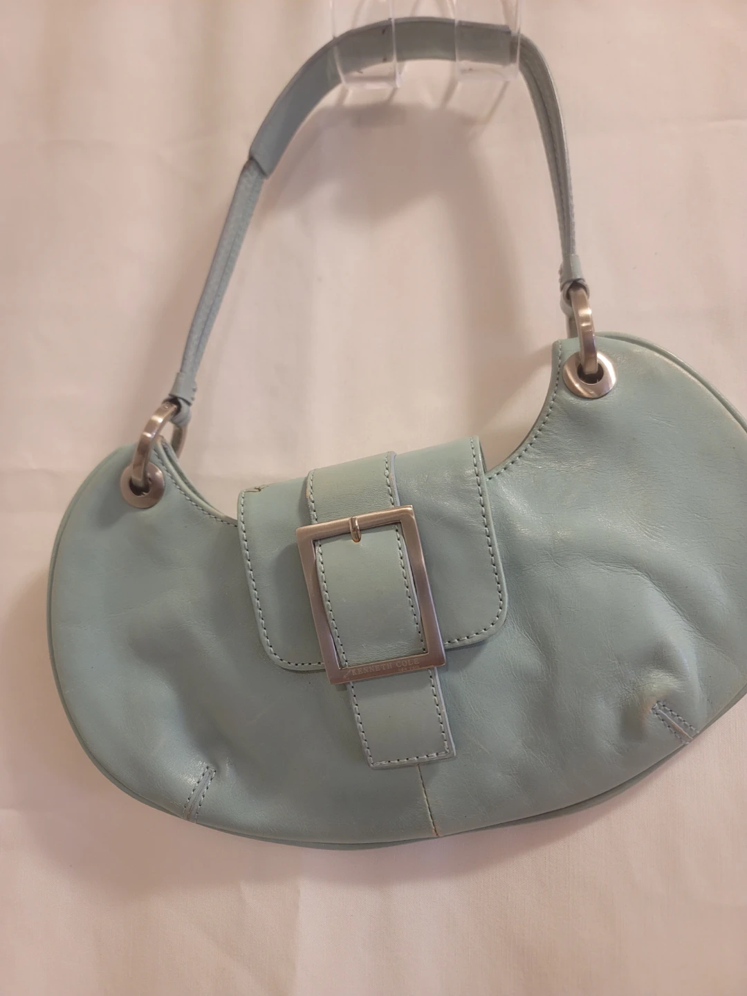 Kenneth Cole Light Blue Leather Shoulder Bag - photo 3