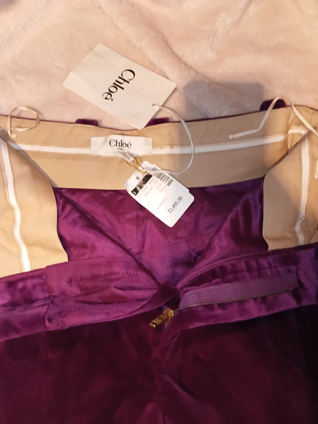 Chloé Velvet Pants - Plum - Size 2 - photo 2
