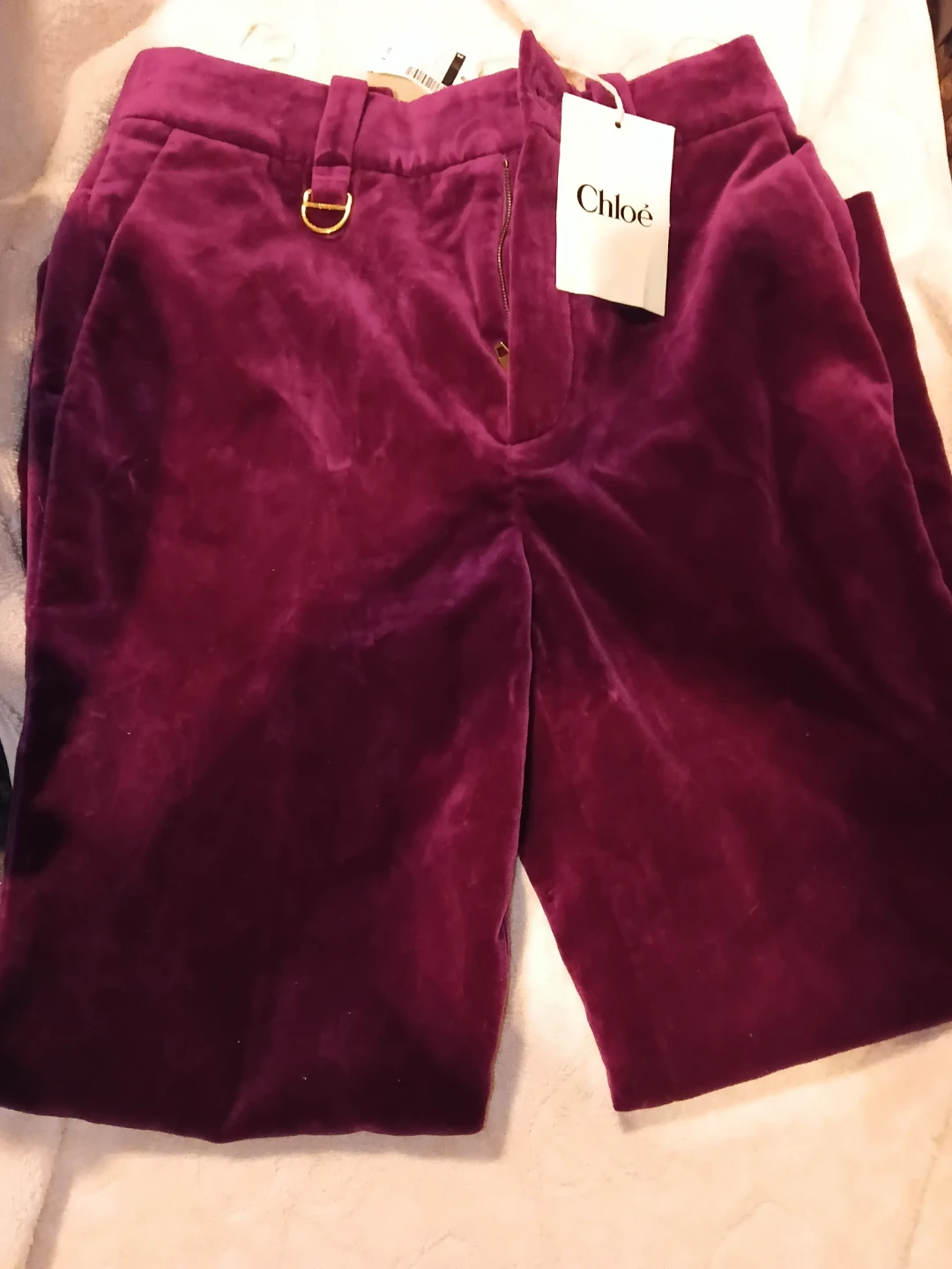 Chloé Velvet Pants - Plum - Size 2 - photo 3