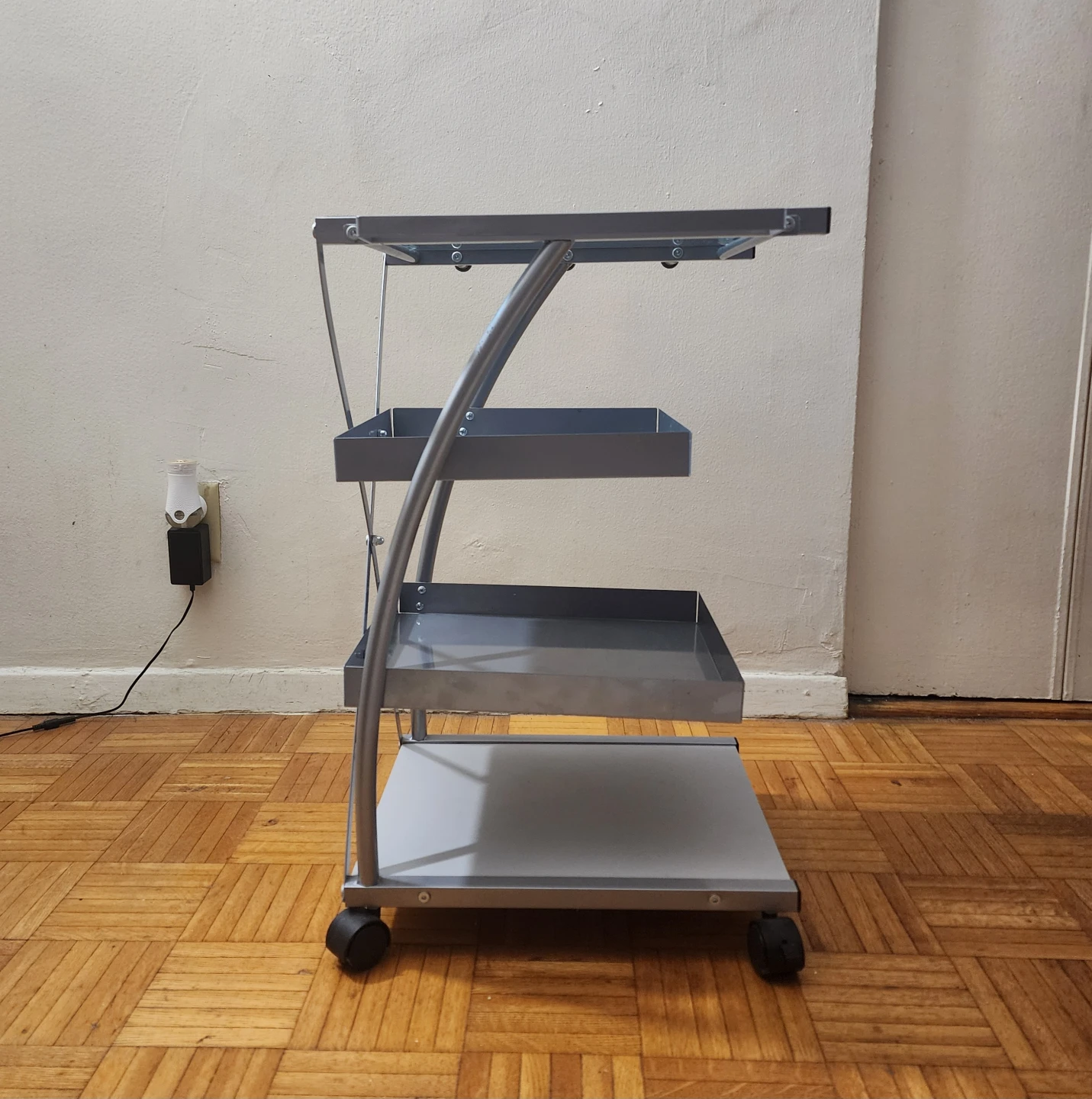 Metal and Glass Rolling Cart (For Art) - photo 2