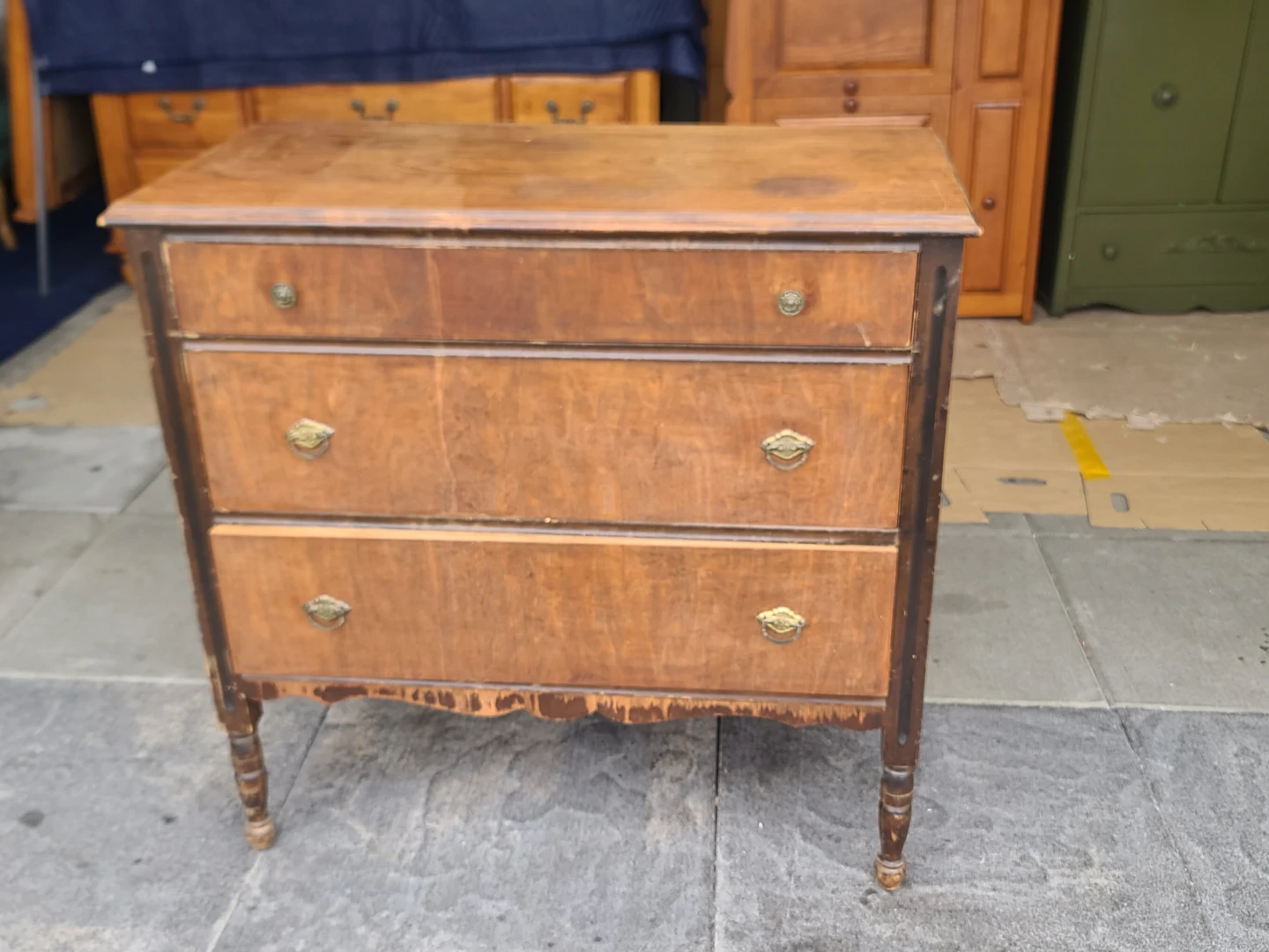Vintage 3-Drawer Wood Dresser