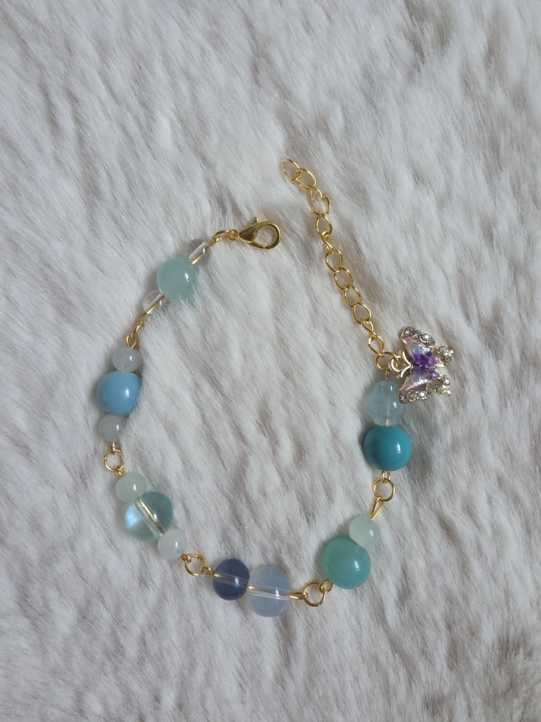 Beaded Bracelet with Butterfly Charm - photo 2