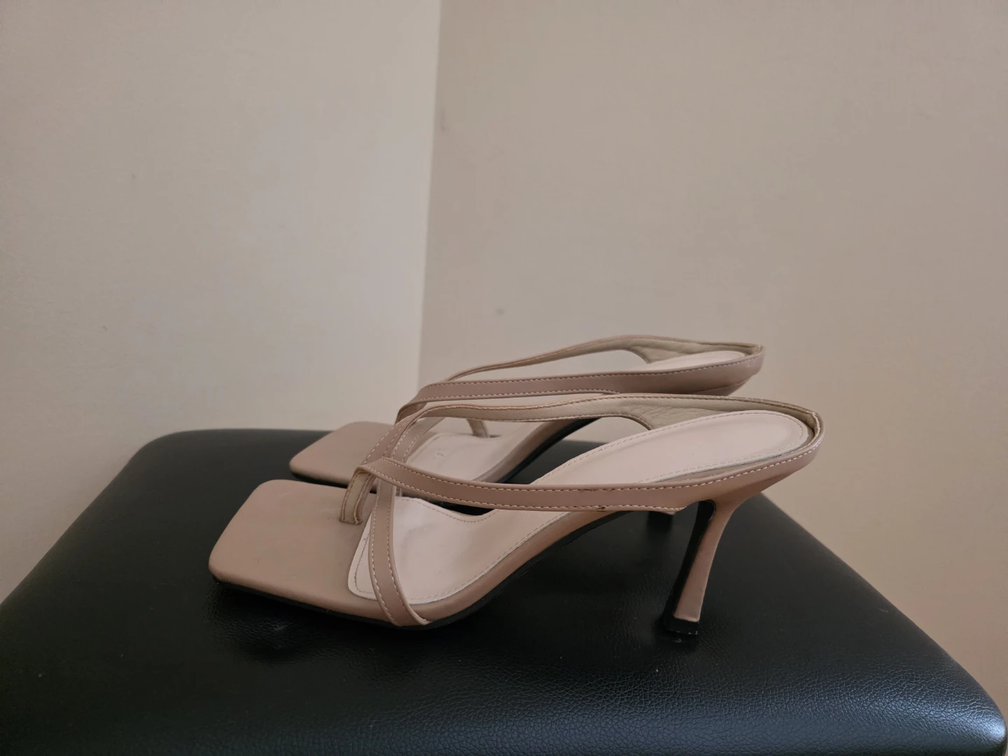 Women's Nude Square Toe Heeled Sandals - photo 2