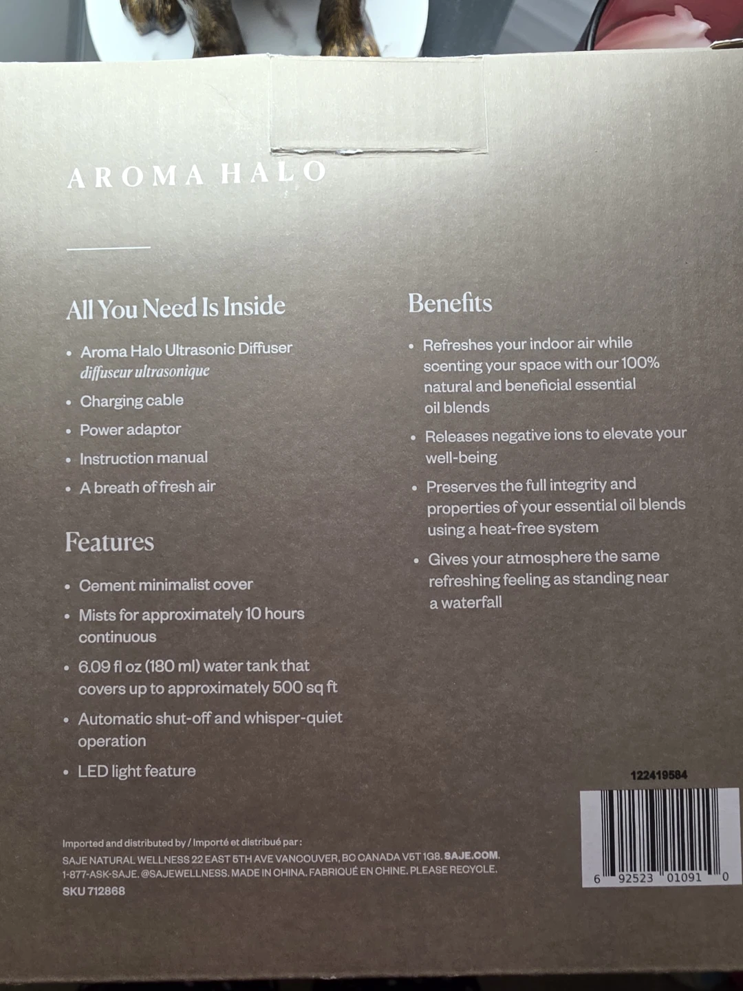 Saje Aroma Halo Ultrasonic Diffuser - photo 5