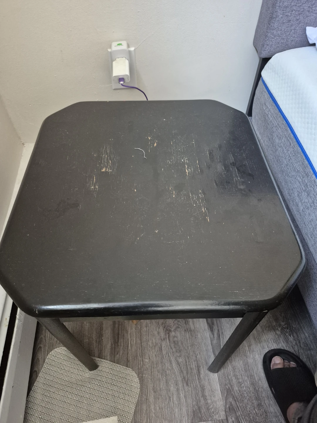 Black Octagonal Side Table sold wood