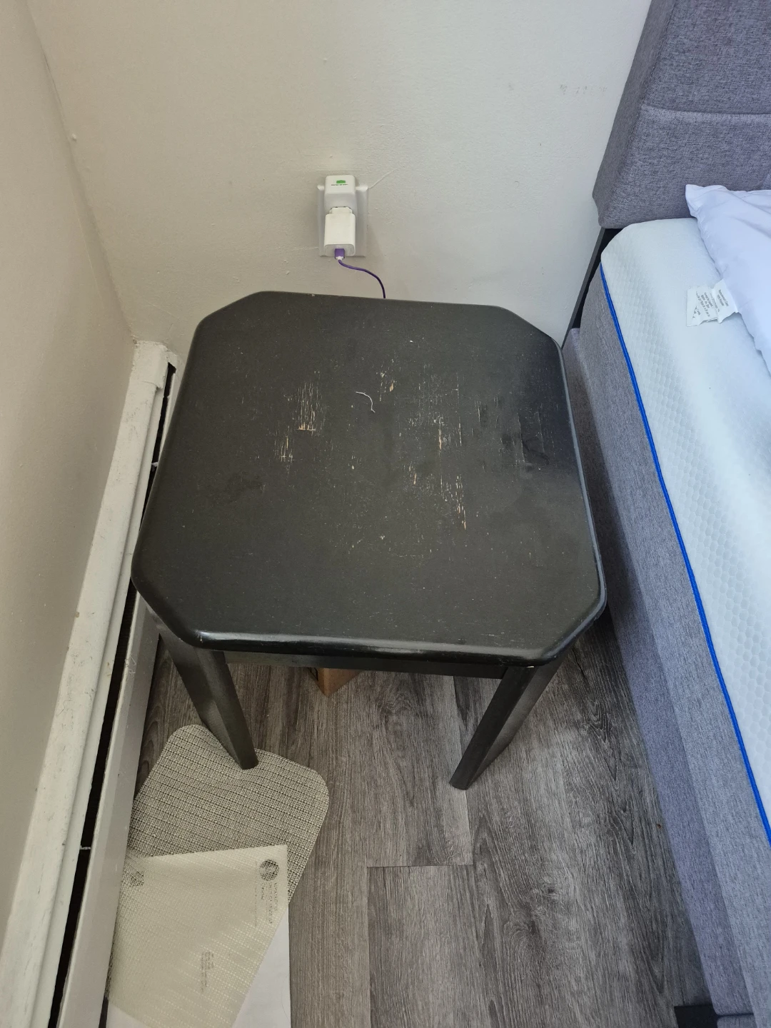 Black Octagonal Side Table sold wood - photo 2