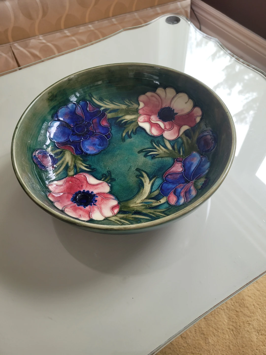 Vtg MOORECROFT Japanese Anemones Bowl