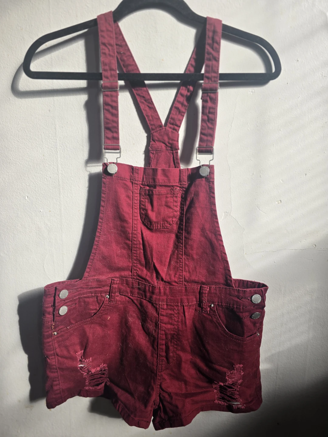 Iris Jeans Red Denim jumper Shorts Size L - photo 2