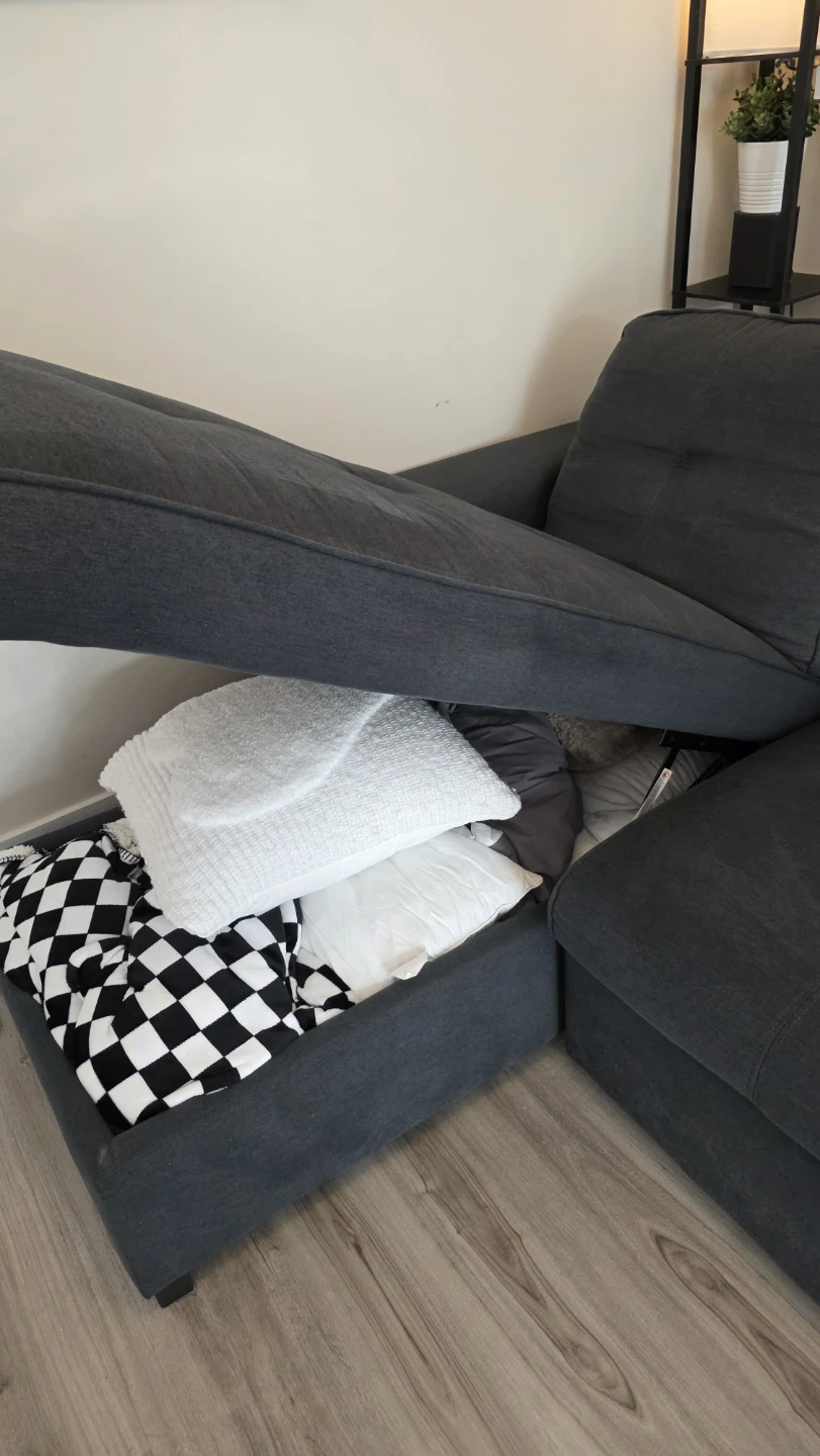 L-Shaped Sectional Sofa with Chaise, Pull-Out Bed & Storage - photo 2