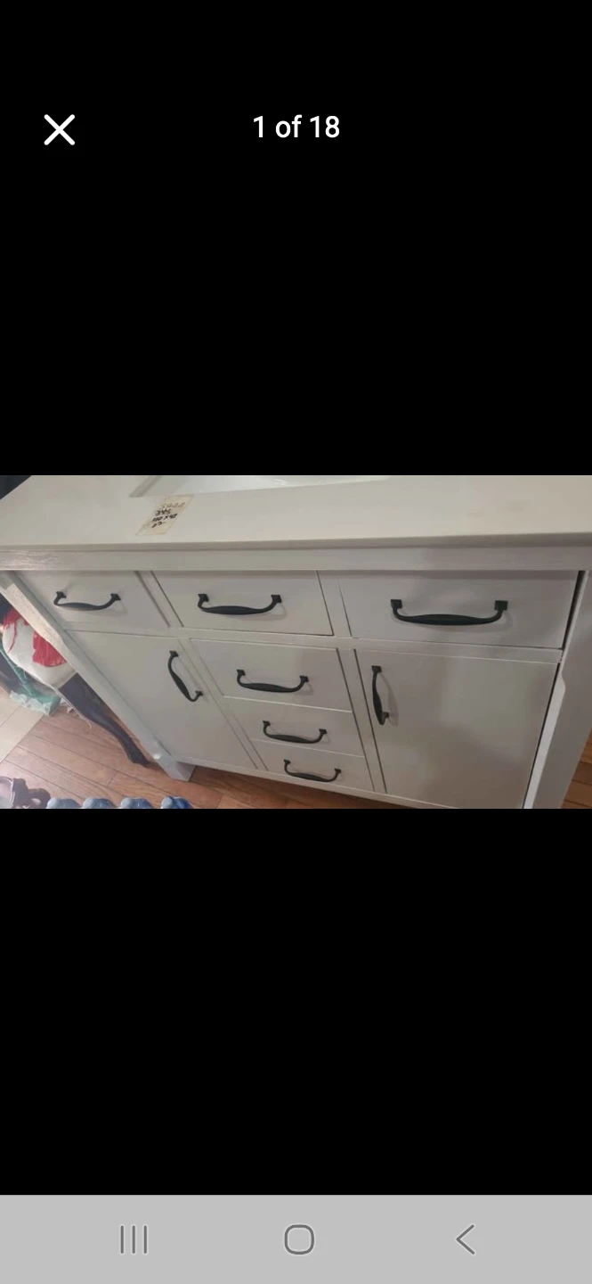 White Vanity with Sink and Storage