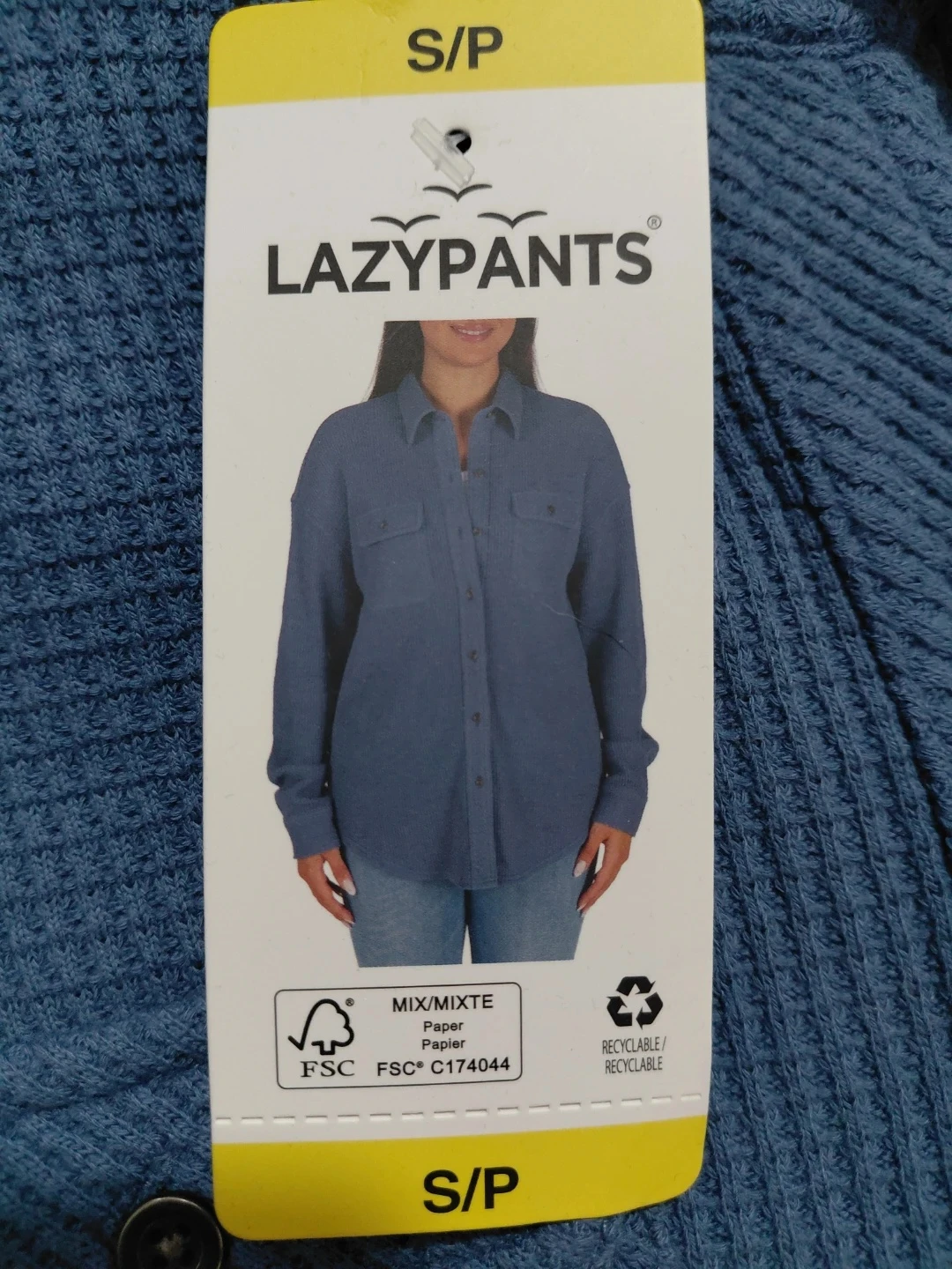 LAZYPANTS Women's Button-Up Shirt S/P Blue
