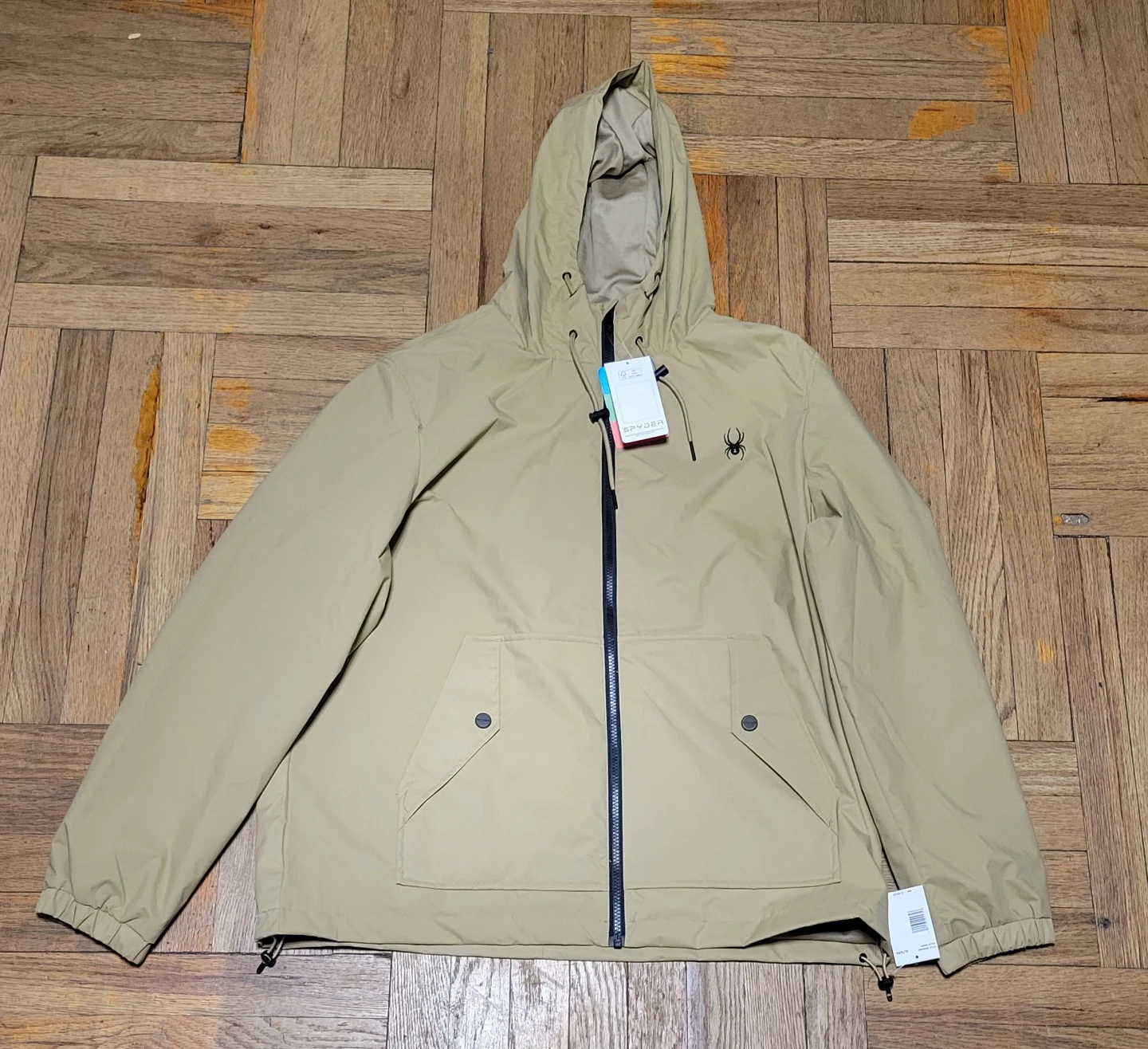 Spyder Men's Web Khaki Hooded Jacket XL