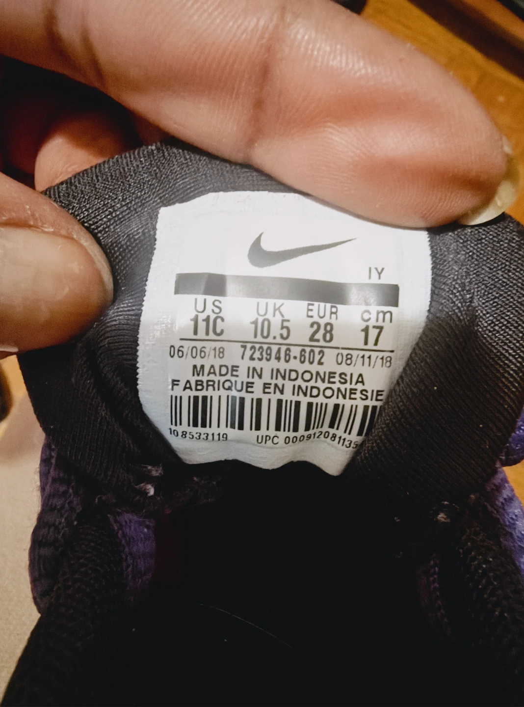 🏆Nike Little Posite One Shoes Purple Size 11C - photo 5