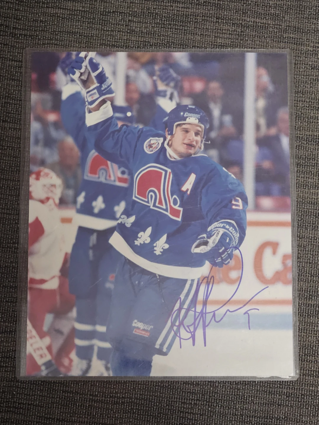 Signed Mike Ricci of the Quebec Nordiques Hockey Photo