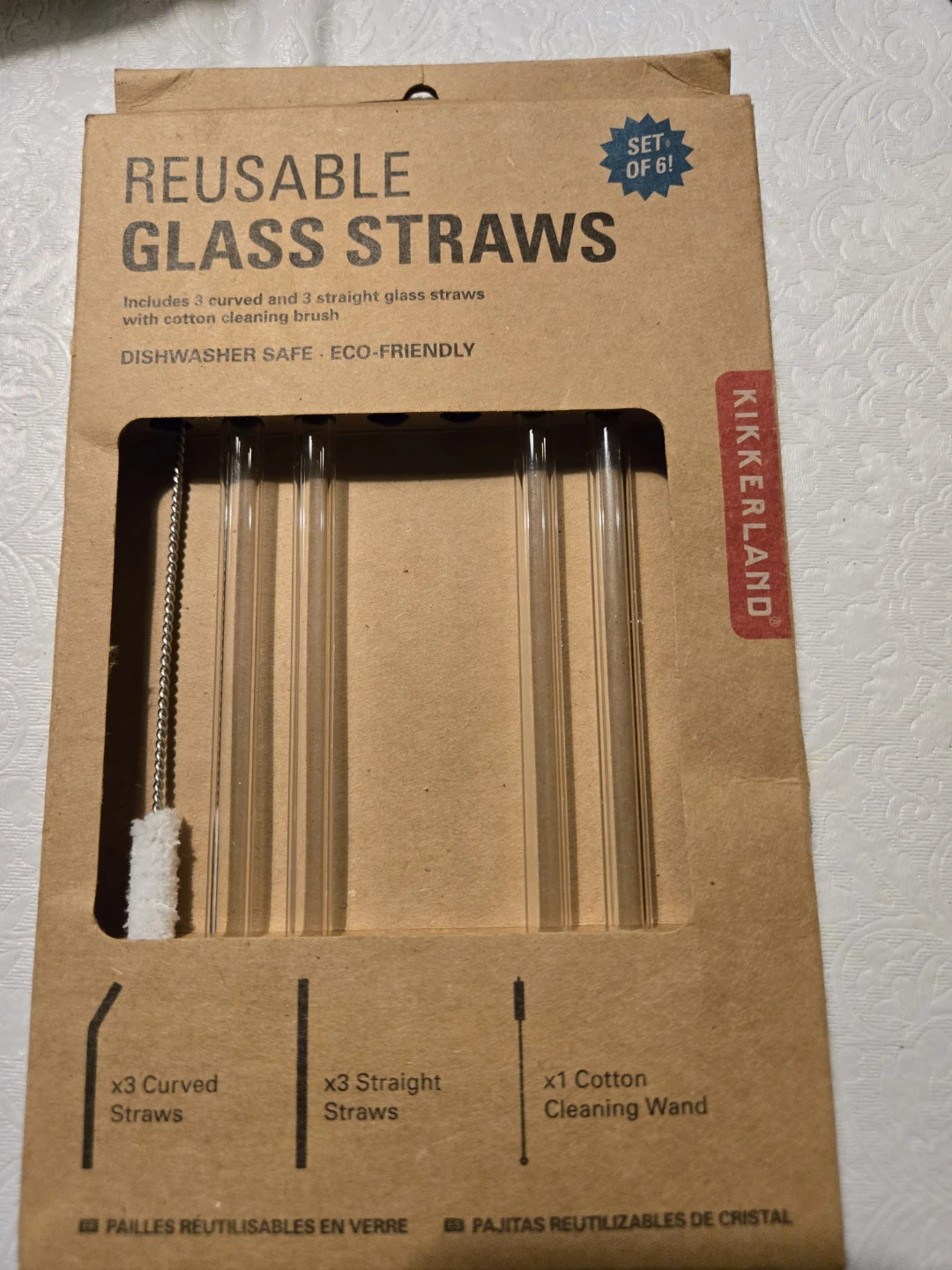 Kikkerland Reusable Glass Straws Set of 4