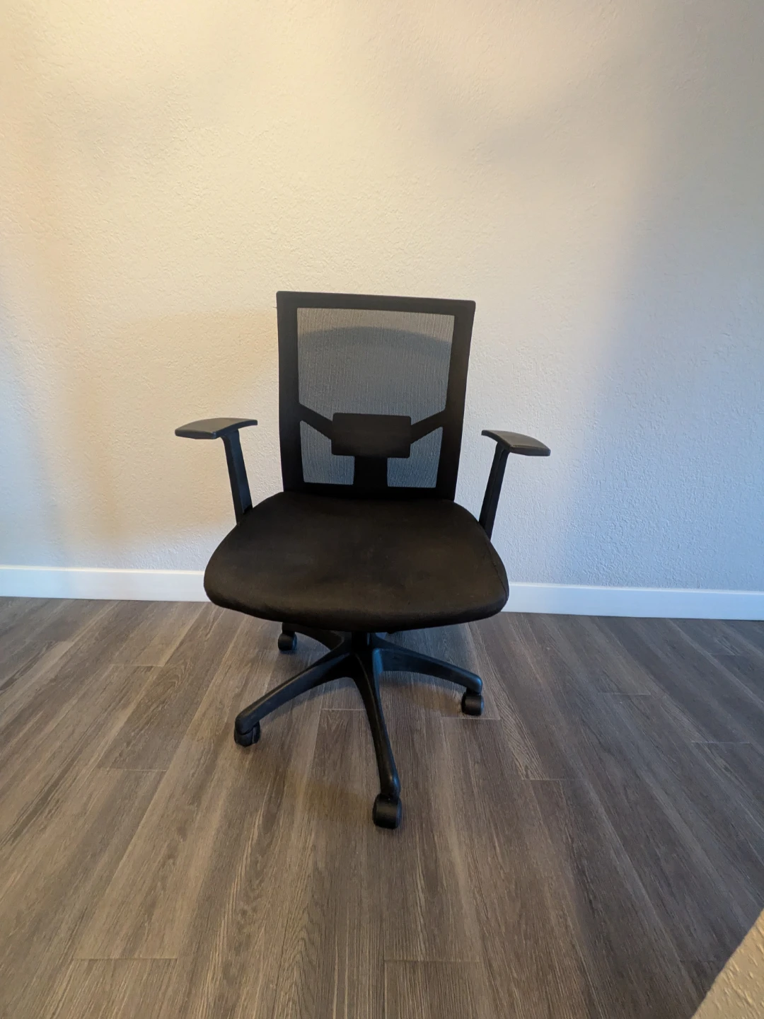 Black Mesh Office Chair with Adjustable Arms